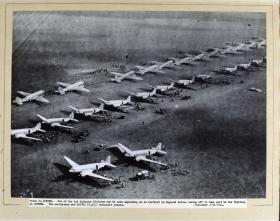 Rows of Dakota Aircraft prior to take-off for Arnhem, Sept 17th 1944