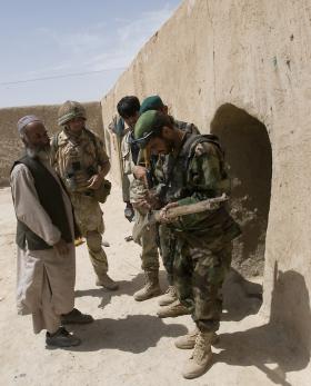 The Afghan National Army search compound