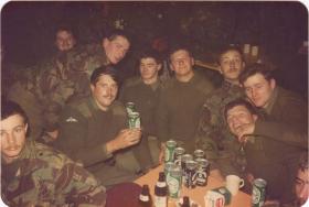 Men of A Coy, 4 PARA enjoy a few drinks in the NAAFI in Germany, 1980s