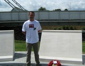 Adam Phillippo at the Memorial to Pegasus Bridge, June 2009