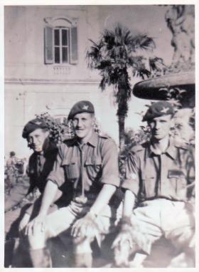 CQMS Hayburn, Major Dennison, CSM Watson of A Coy, 3rd Para Bn at Altamura, Italy, 1943.