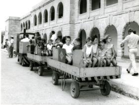 Children take a ride on Airborne Forces Day, St Andrews Barracks, Malta, 1969