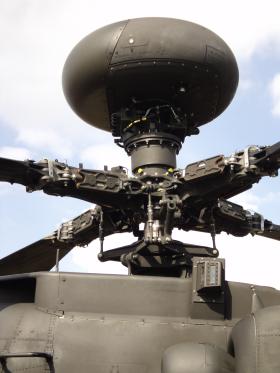 Close-up of Apache Longbow radar system