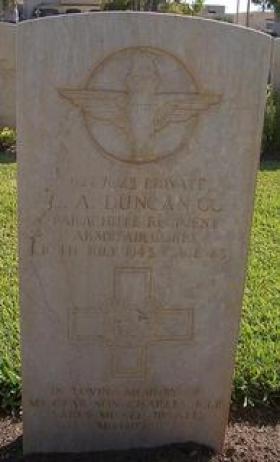 Headstone of Private Charles Alfred Duncan, GC, Enfidaville War Cemetery