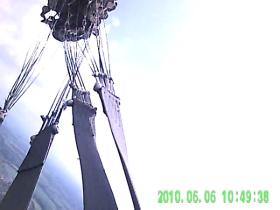 Parachute deploying over DZ-K