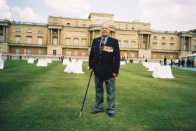John Archer in the grounds at Buckingham Palace, Veterans Day, 10 July 2005