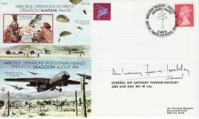 Operations Dragoon and Manna Commemorative Cover signed by Gen Farrar-Hockley