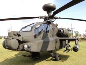 View of Apache helicopter, Colchester, July 2010