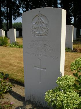 The recut gravestone of Ted Gorringe, Oosterbeek, 2006