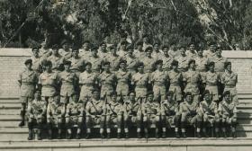 Group photograph of Support Company, 2 PARA, Moascar Stadium, Egypt, 1954.