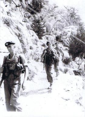 Guards Para Coy patrol in the Kyrenia Mountains, Cyprus, 1956
