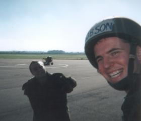 Two very happy members of 16 Detachment, 4 PARA after their first Parachute descent.
