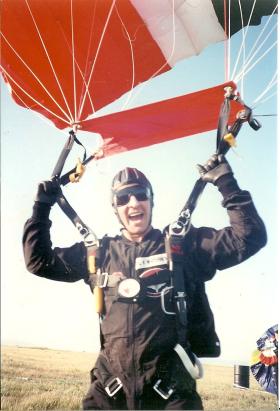 Kevin Waterhouse just after landing with the Red Devils