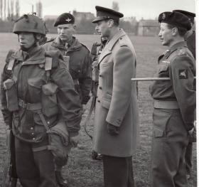 King George VI inspecting 4 Para Brigade, March 1944, Somerby Leics