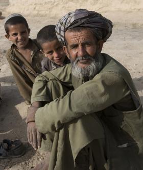 Local national with his sons in Maywand District, Afghanistan 2008