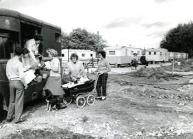 A NAAFI van at Pegasus Village, Aldershot, c.1960