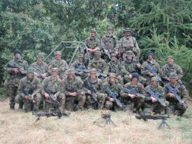 Group photograph of A (Airborne) Troop, 15 AA CS Sqn, Ex Roman Spear, Sept 09