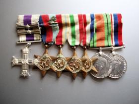 Tim's medals prior to restoration by the Museum