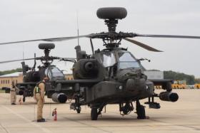 Pair of 4 Reg AAC Apaches prepare for training sortie from Wattisham, October 2009