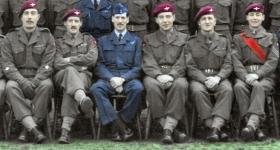 Section of group photo of A Coy 2nd Parachute Battalion, RAF Abingdon, 1950