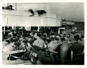 HQ Company of 1 PARA en route to Port Said by sea. November 1956.