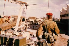 Load-in of heavy drop supplies and equipment in Cyprus before Operation Musketeer.