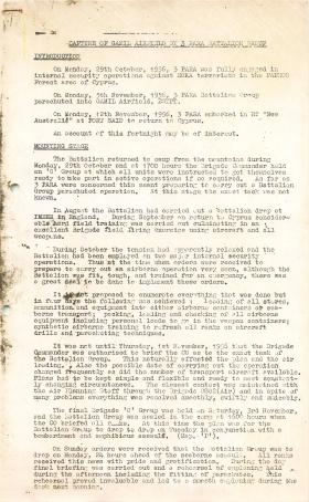 Report on the mounting of Operation Musketeer.