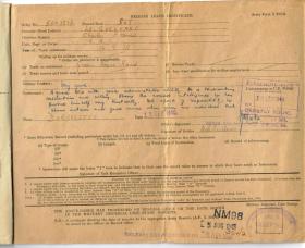 Army Release Book entry of Sgt Le-Quelenec, Nov 1946