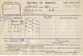 Record of Service for Sgt Le-Quelenec