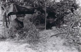 Soldiers from A Coy, 1 PARA in a border Observation Post, Hong Kong, 1980