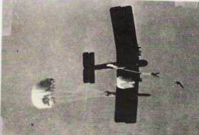 Stick from 151 Battalion jumping from a Valencia, 1941