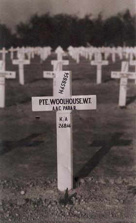 Temporary grave of W T Woolhouse, St Desir Cemetery, Normandy