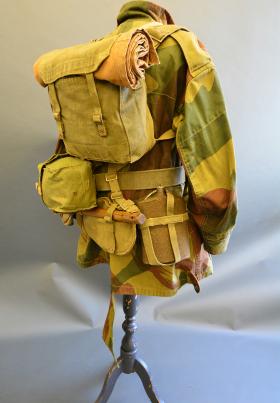 A rear view of a full set of 37 Pattern Webbing from the Airborne Assault Museum Collection, Duxford.