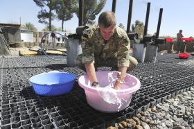 Laundry Day for 16 Close Support Medical Regiment, FOB Shezad, Afghanistan, 2011