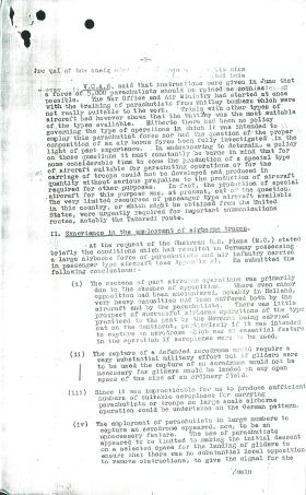 Minutes of Air Ministry meeting to discuss the provision of airborne forces.
