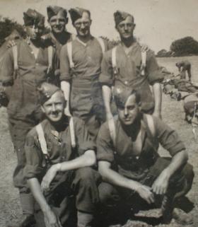 Group photograph of men from 13th Battalion Warwicks prior to conversion to 8th (Midlands) Parachute Battalion
