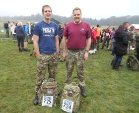 Mark Ross and son Tom, before the tab, Aldershot Paras 10,  March 2013. 