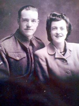 Wedding photo of L/Cpl McMeekin, two days before Arnhem, September 1944.