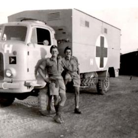 An ambulance of 23 PFA, Camp H Cyprus