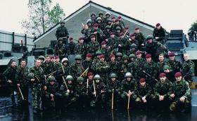 Members of B Coy 2 PARA on public order training, Belfast, October 1994.