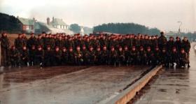 B Company 2 PARA after its entry in to Port Stanley, Falkland Islands, 1982.