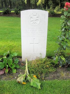 Headstone for S/Sgt Ernest Baker, Oosterbeek War Cemetery, 2010.