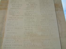 Panel 18, Column 1 of the Bayeux Memorial, near Bayeux War Cemetery, Normandy