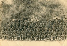 A V Tennuci Fnt Row seated 2nd left. Picture - 16 PFA., 1st bde. 1st Airborne Div. with 1st Para Sqn RE at Taranto, Italy 1943  
