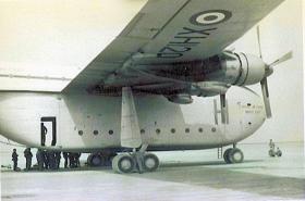 Members of 7 Para Lt Regt RHA preparing to emplane a Beverley, c1963.