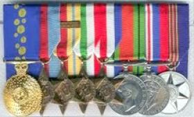 The medal set of Pte 'Bill' Aldcroft.