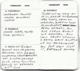 Sgt Lutener's diary entry for 27 February 1942, Operation Biting.