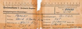 German POW documents for S/Sgt Pusser, 1944.