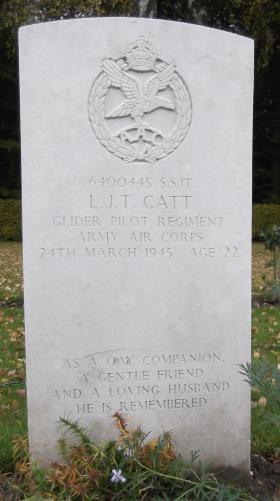 Headstone of S/Sgt Leslie Catt, Reichswald, 2011.