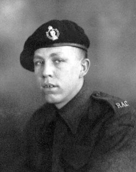 Private Cecil Charles Rusdale, while serving with the Royal Armoured Corps.